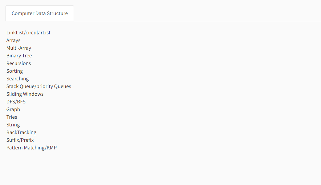 coding data structure toc